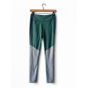 Outdoor Voices Colorblock Warmup Leggings Teal Blue Gray Size Small